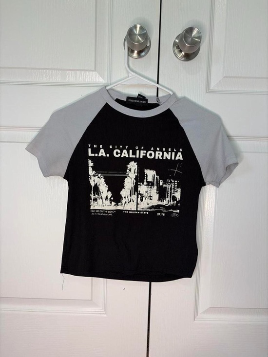 Streetwear Society Tops - Streetwear Society L.A. California Black & Gray Raglan Tee